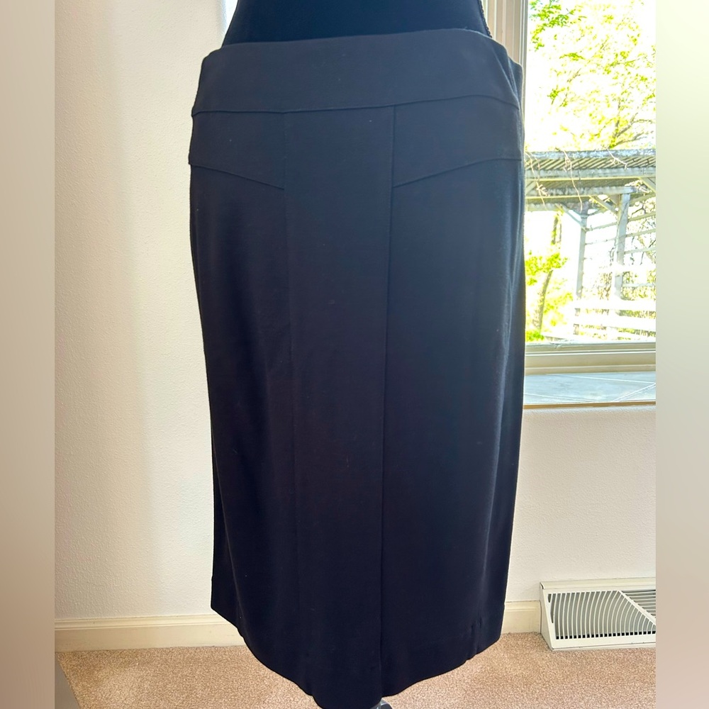 Cabi Ponte Knit Black Pencil Skirt